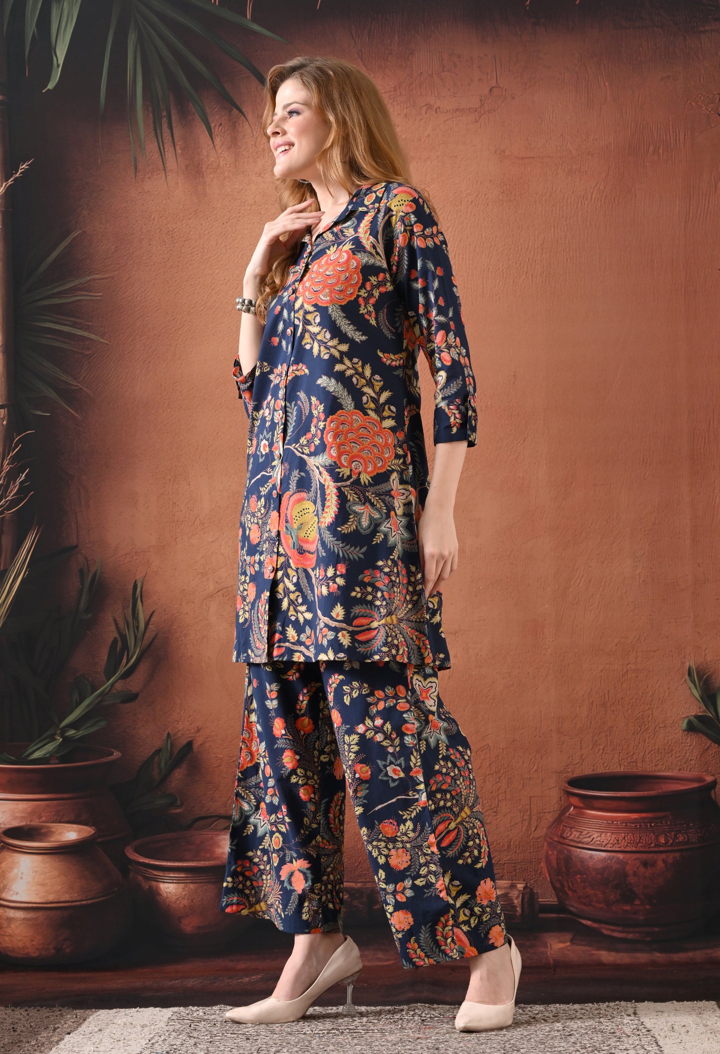 Saffron & Indigo Printed Cotton Co-ord