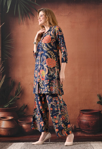 Saffron & Indigo Printed Cotton Co-ord