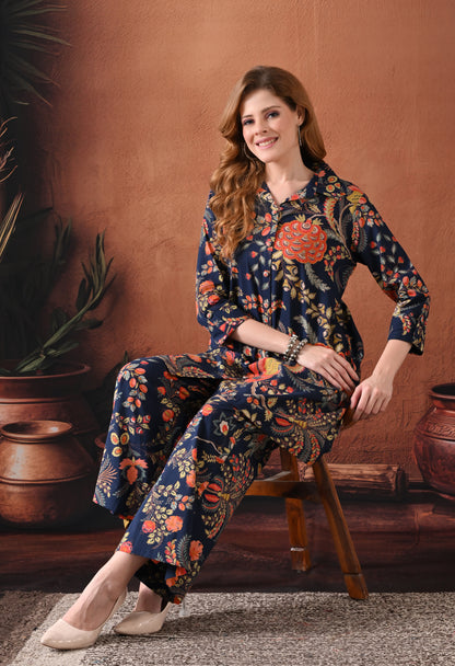 Saffron & Indigo Printed Cotton Co-ord