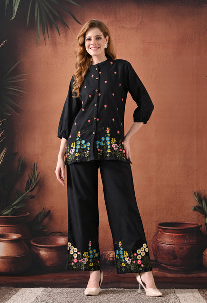 The Midnight Garden Embroidered Co-ord Set