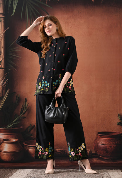 The Midnight Garden Embroidered Co-ord Set