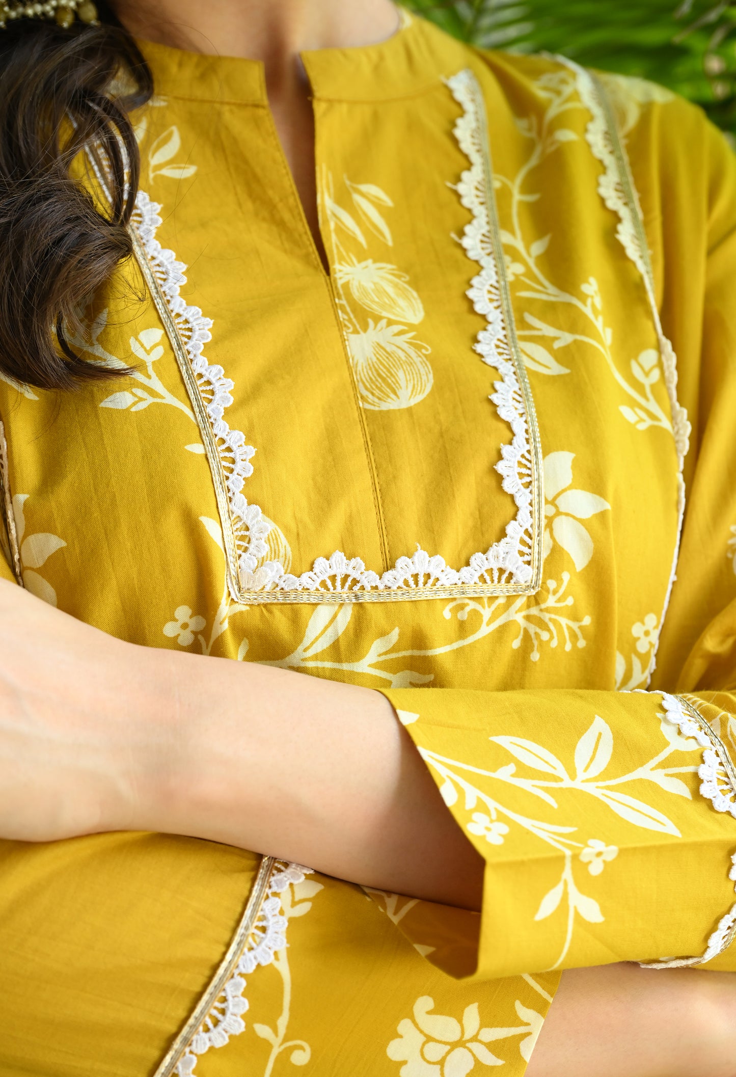 Mustard Yellow Floral Printed Cotton Co-ord Set – Farshi Salwar Ethnic Wear