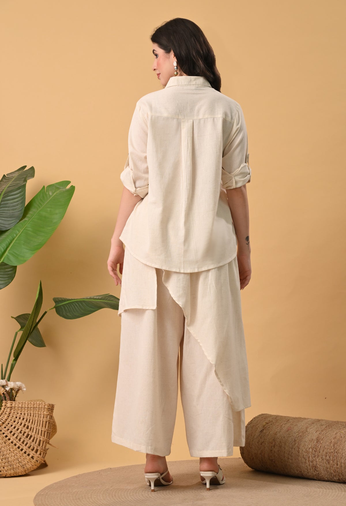 Sana Layered Cotton Shirt Co-ord Set