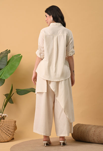 Sana Layered Cotton Shirt Co-ord Set