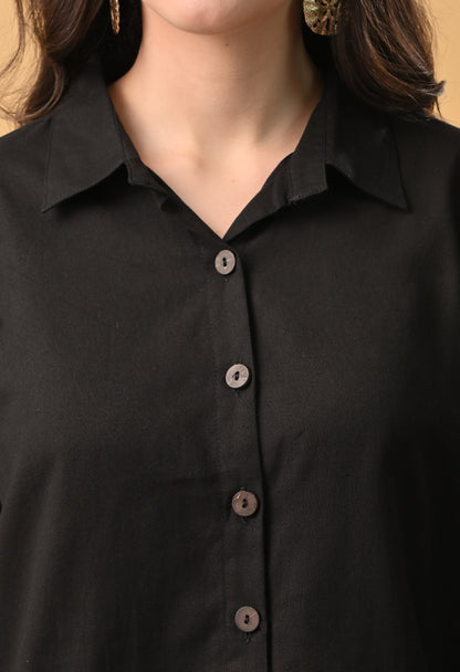 Sukoon Noir — Cotton Drape Skirt Set