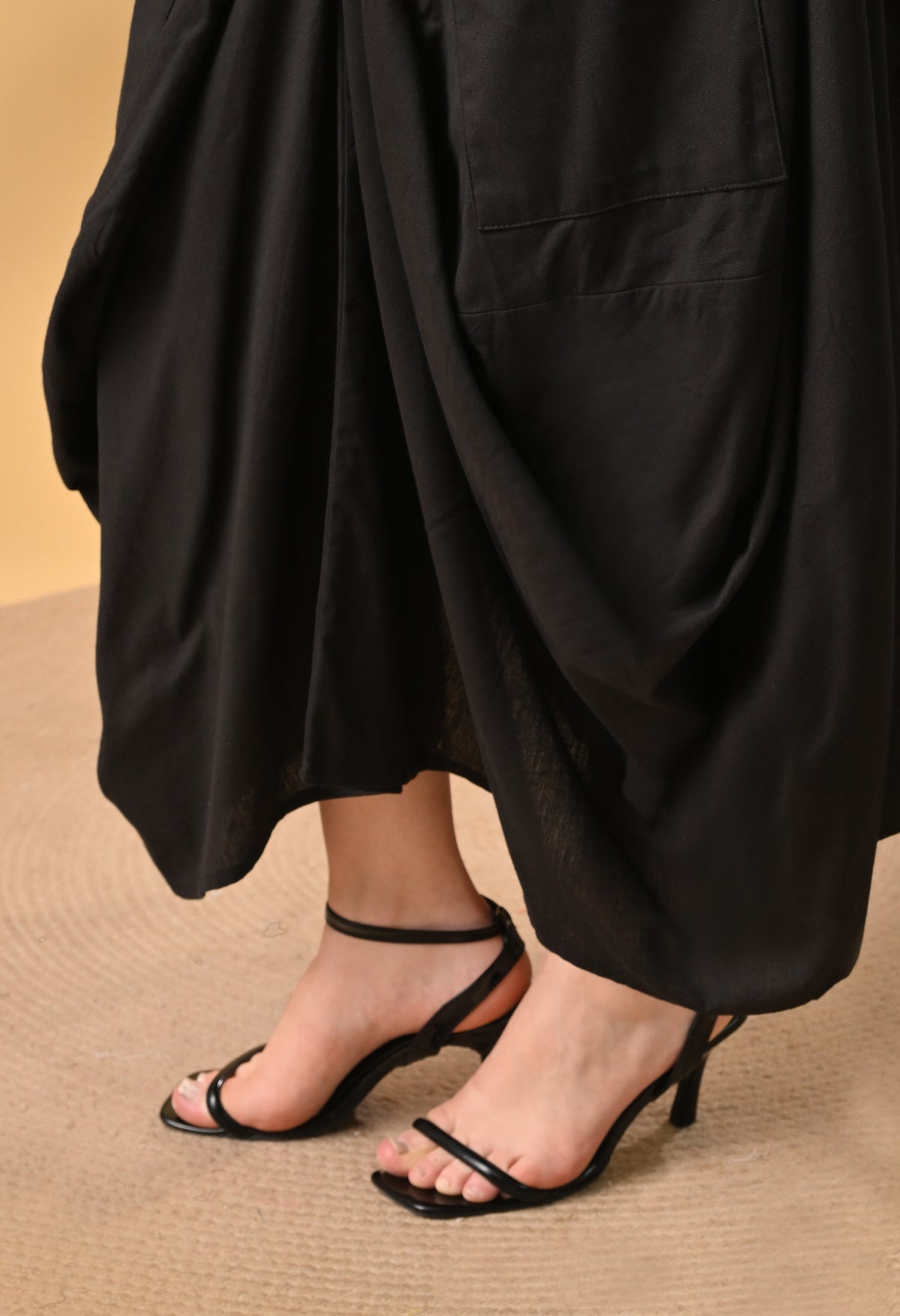 Sukoon Noir — Cotton Drape Skirt Set