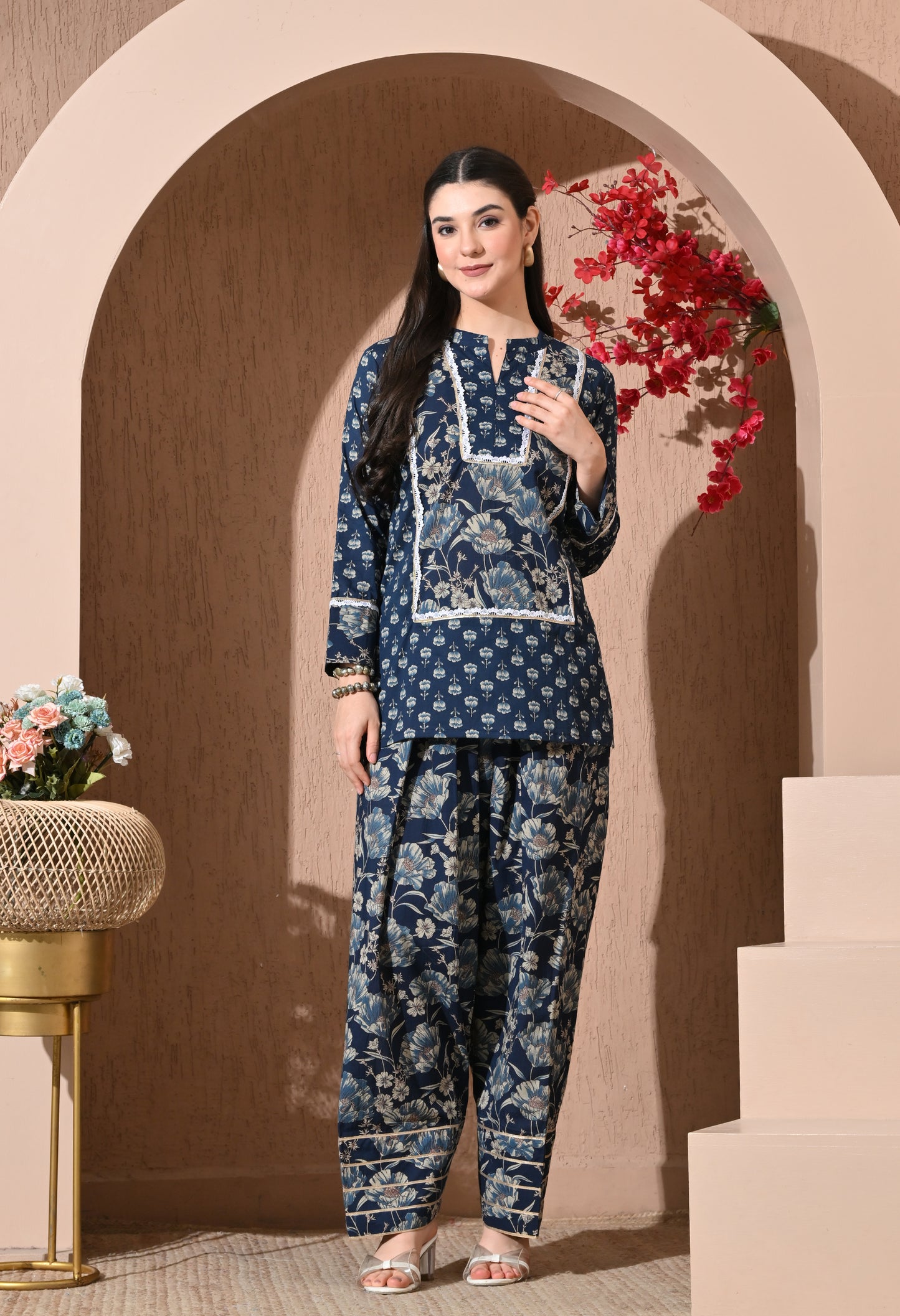 Midnight Garden Cotton Farshi Set