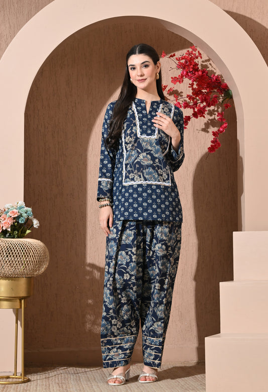 Midnight Garden Cotton Farshi Set