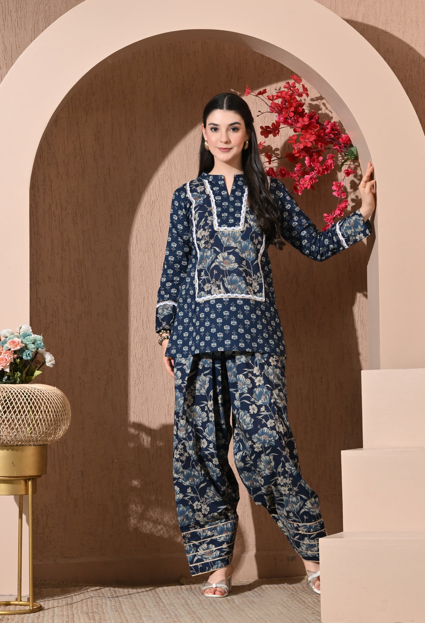 Midnight Garden Cotton Farshi Set