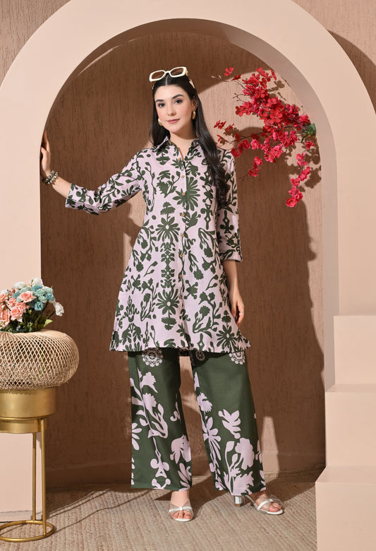 Serene Bloom Linen Co-ord Set