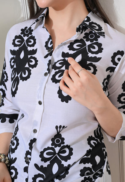 Monochrome Medallion Linen Co-ord Set