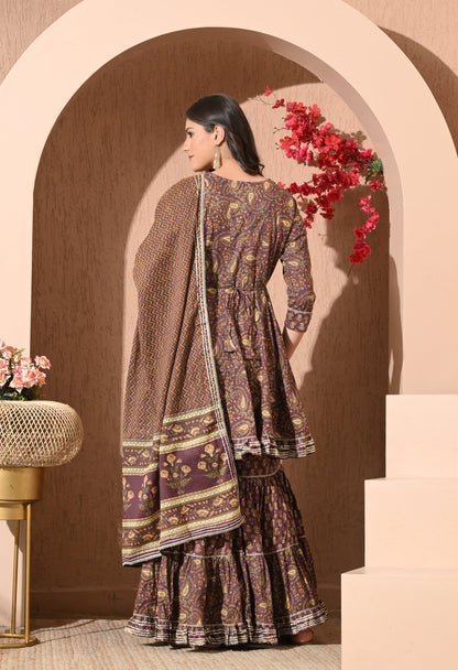 Rustic Charm Cotton Sharara Set