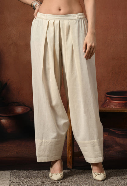 Ivory Breeze Cotton Co-ord Set with Farshi Salwar
