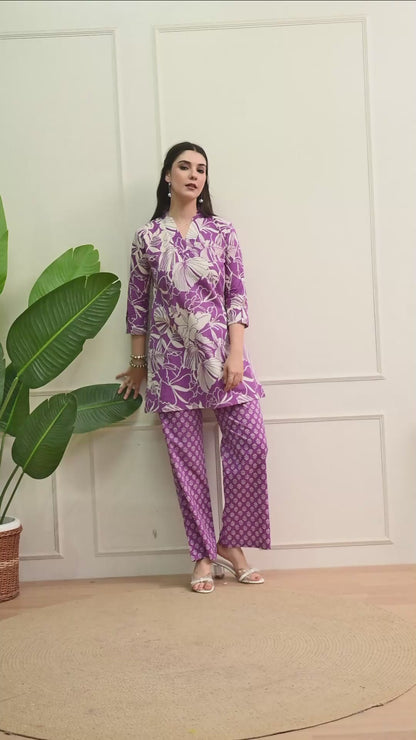 Lavender Bloom Cotton Co-ord Set